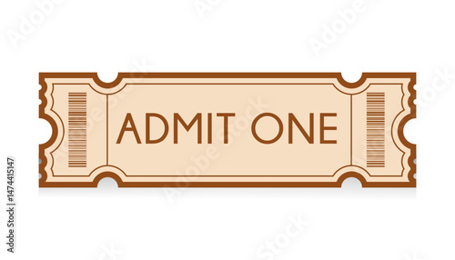 old vintage ticket. Admit One