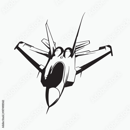 vector illustration of a fighter plane
