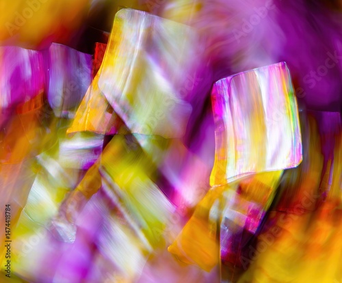 Abstract colorful light painting in vibrant motion blur