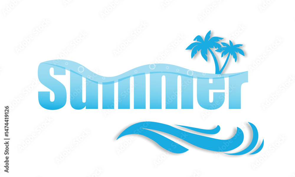 Obraz premium Hello summer, hand drawn vector text illustration.