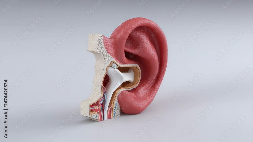 Ears. Use Detailed Educational Model of Ear Anatomy Exploring Complex Structures ...