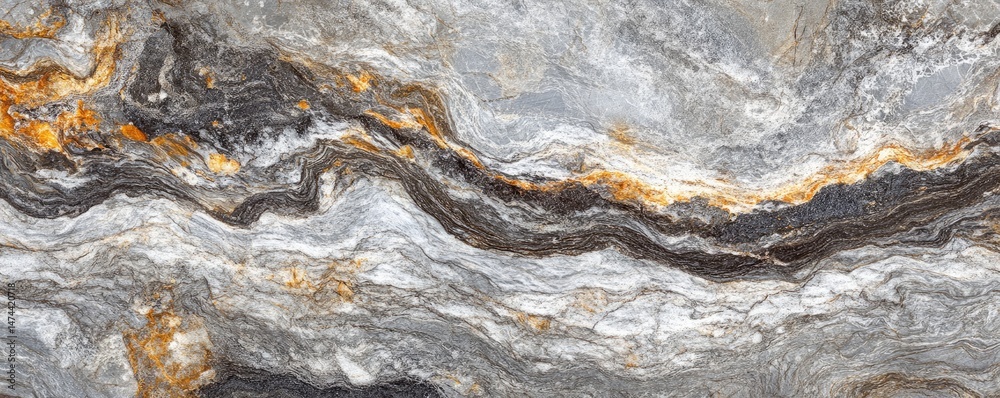 Naklejka premium Marble texture background, gray and white marble pattern for the design of wallpaper or packaging paper with copy space.