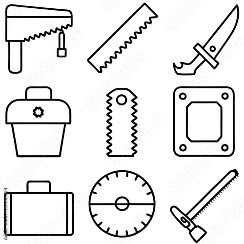 Tools icons collection isolated on white background vector illustration
