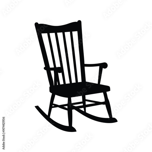 simple rocking chair silhouette  front view 