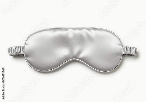 A silver sleep mask isolated on a white background flat