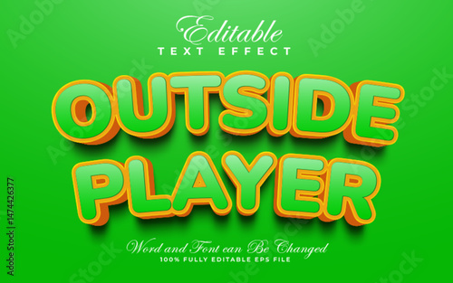 Outside Player editable text effect in bold style