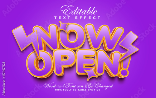 Now Open editable text effect in purple color