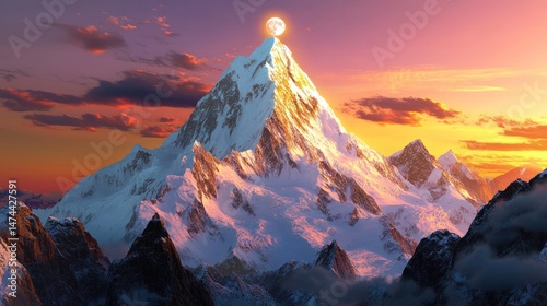 Majestic mountain peak at sunrise (1)
