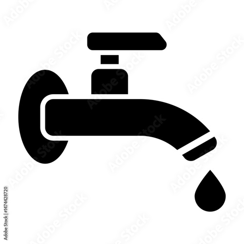 Water Tap  Vector Glyph Icon Design