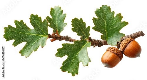 Branch with acorns and leaves