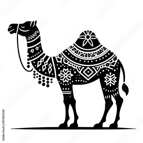 Two-Humped Camel Silhouette for Desert Life and Endurance Design