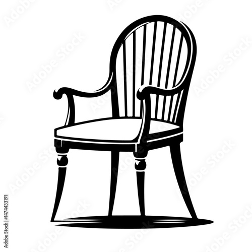 Office Chair Silhouette for Workplace and Ergonomics Design