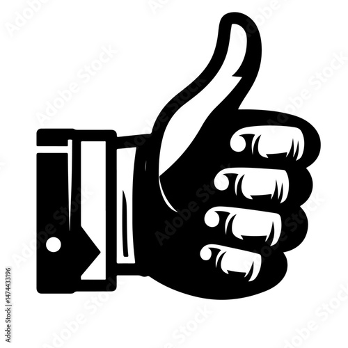 Thumbs Up Hand Silhouette for Approval and Positivity Design