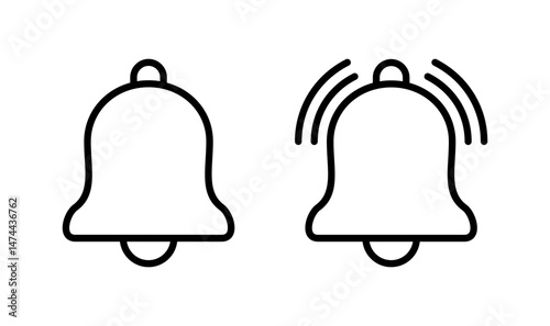 Bell icon logo design. Notification sign and symbol for web site design