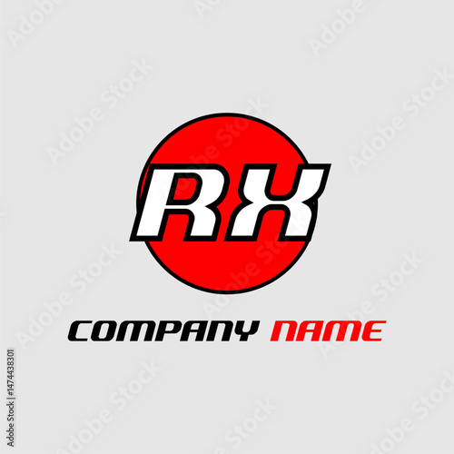 RX initial monogram logo with creative circle style design