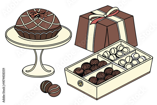 53 chocolate bonbons, chocolate-covered nuts, gourmet confections, deluxe truffles, artisanal sweets, luxury dessert items, premium chocolate products, decadent candy assortment, high-end confectioner
