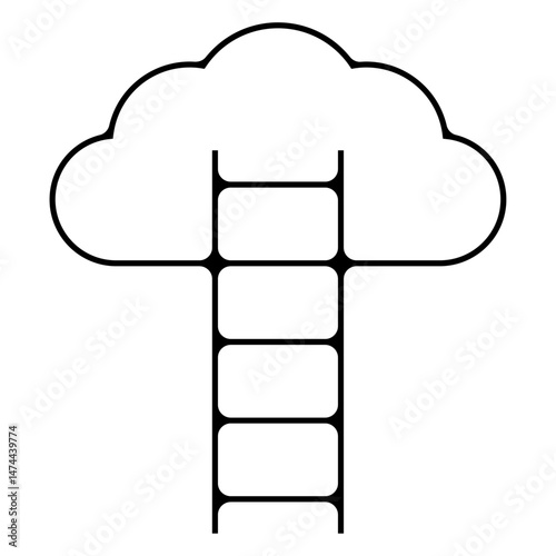 icone symbole pictogramme entreprise success nuage echelle