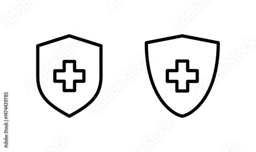 Health insurance icon logo design. Insurance health document sign and symbol