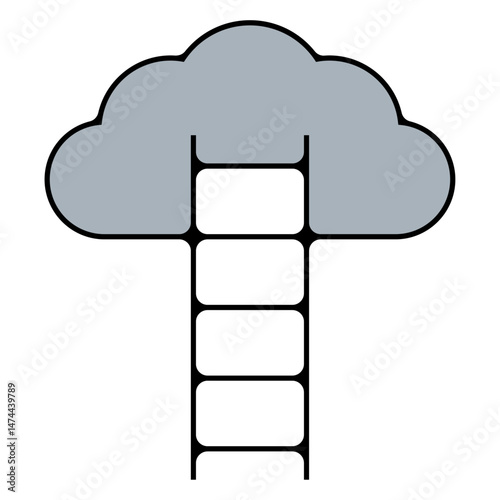 icone symbole pictogramme entreprise success nuage echelle