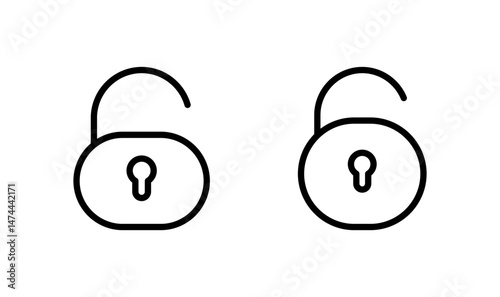 Unlock icon logo design. Unlock sign and symbol. unlocked padlock icon