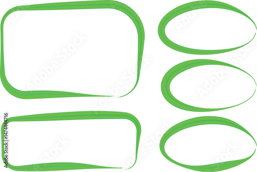 light green color curved shapes irregular frames collection