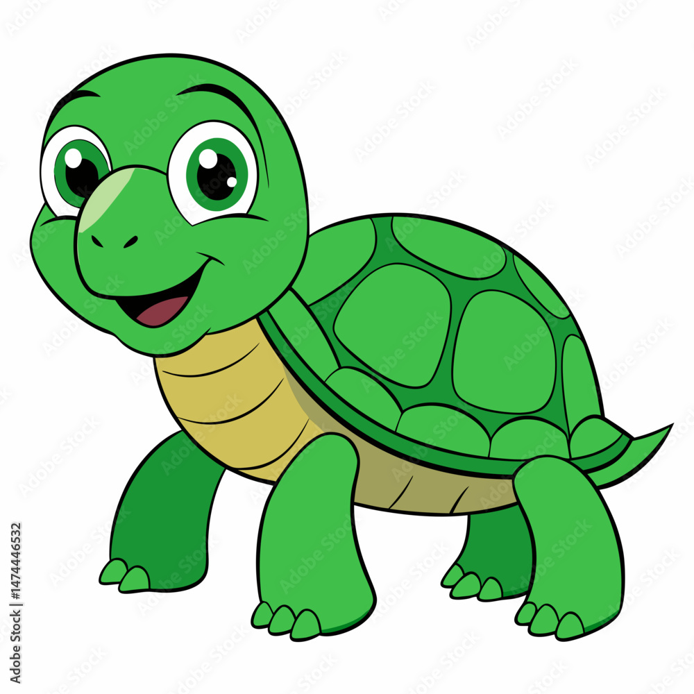 Obraz premium Emerald Sea Turtle Vector Art