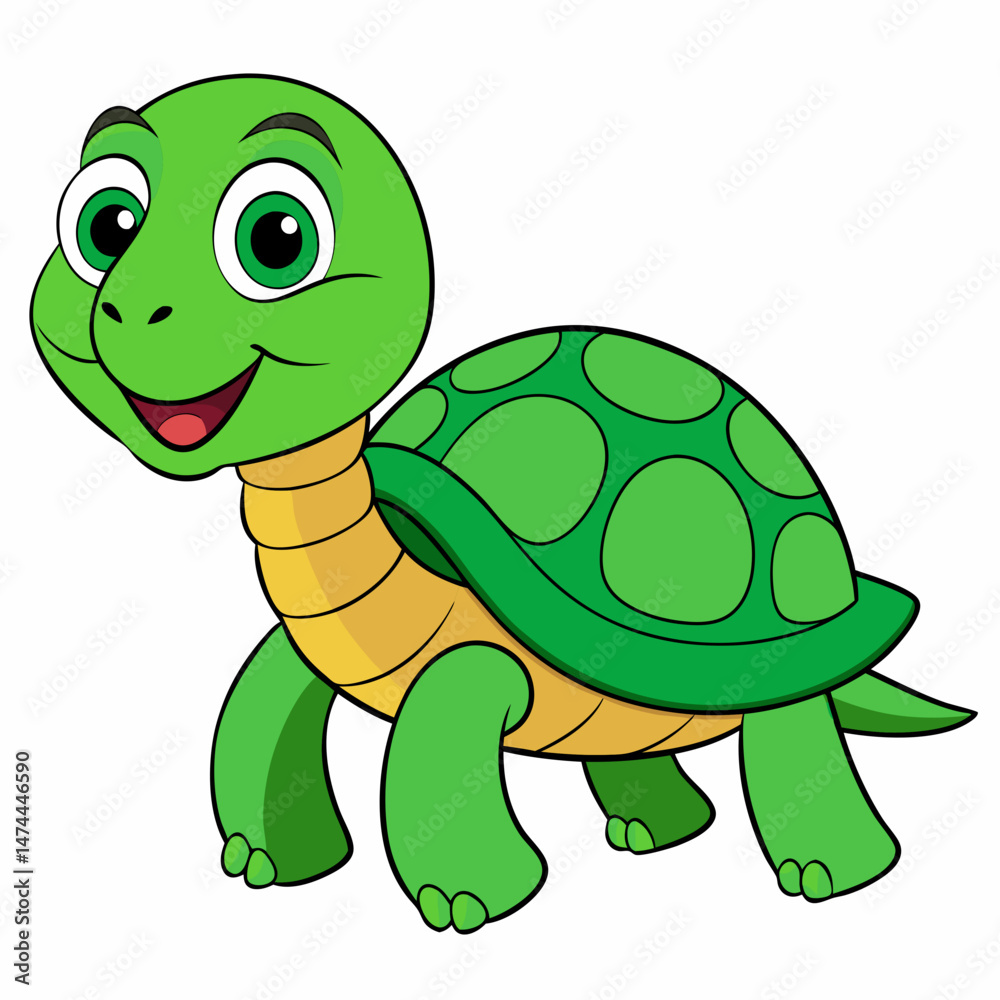 Fototapeta premium Emerald Sea Turtle Vector Art