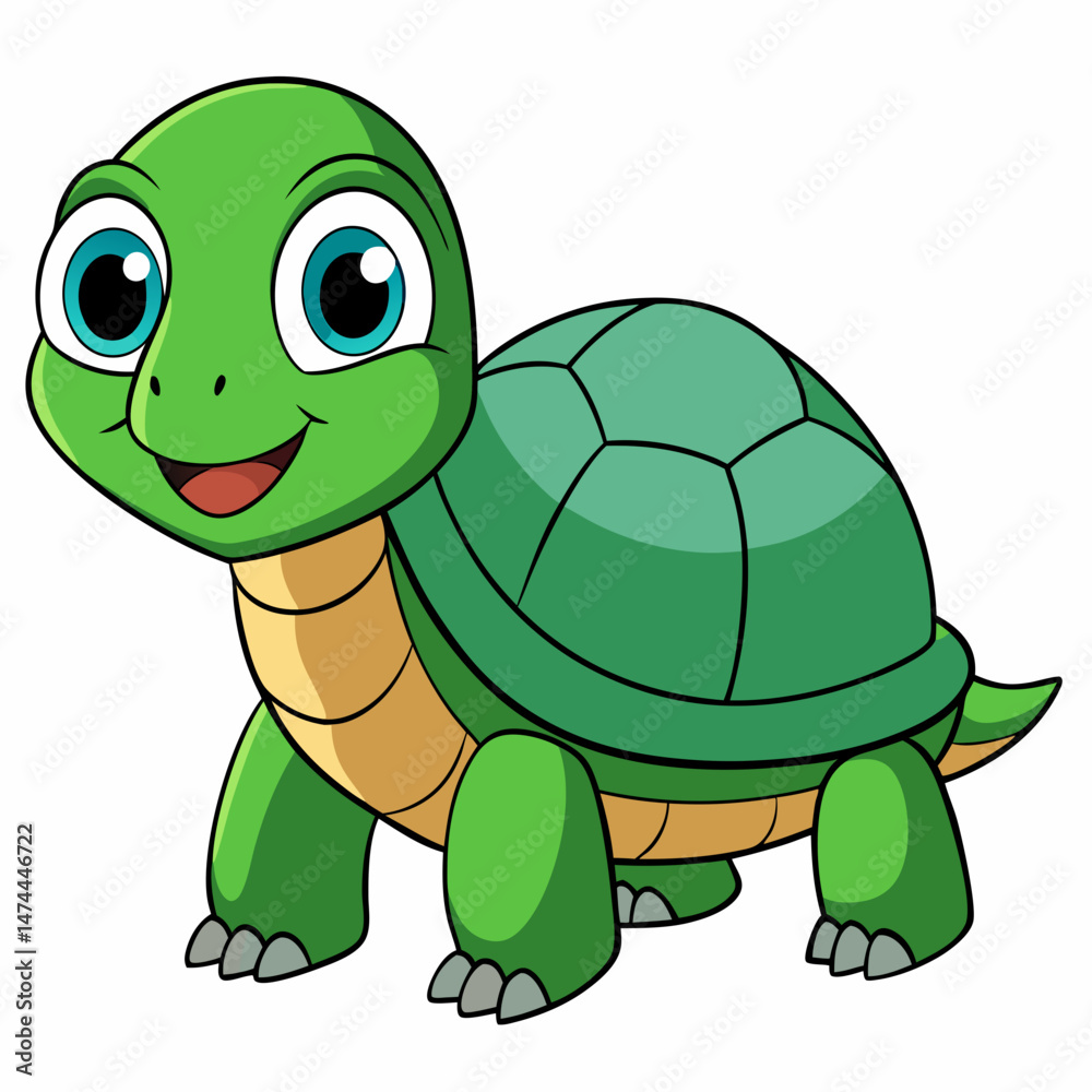 Obraz premium Emerald Sea Turtle Vector Art