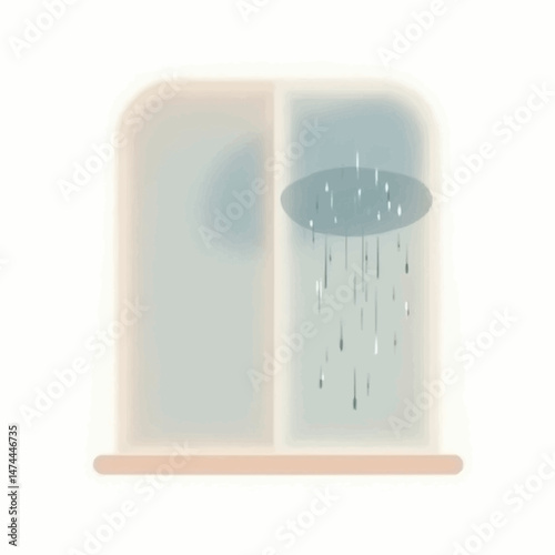 Rain outside the window.
