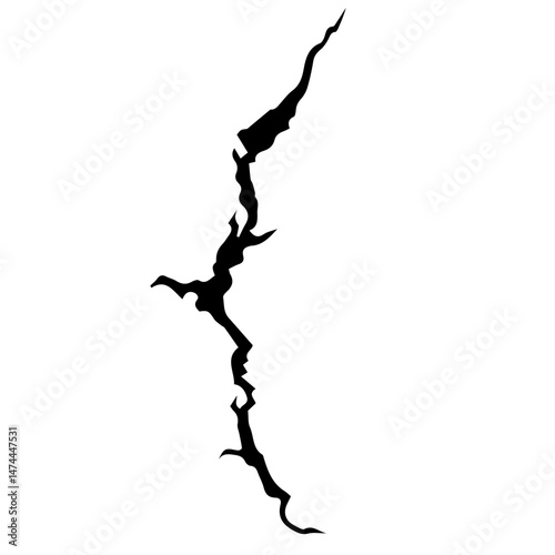 Crack broken aperture grunge wall silhouette minimalist paint