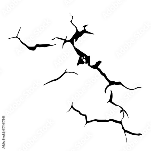 Crack broken aperture grunge wall silhouette minimalist paint