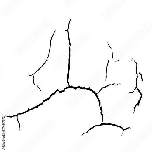 Crack broken aperture grunge wall silhouette minimalist paint