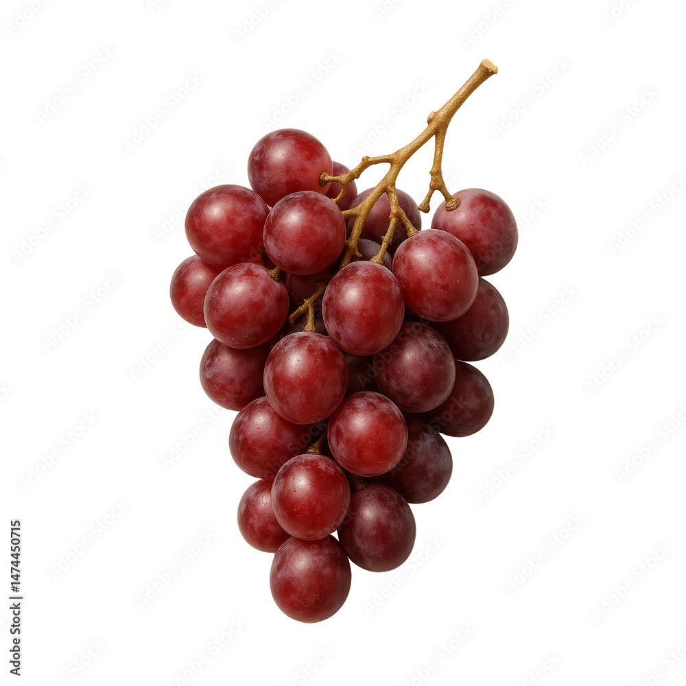 Fototapeta premium red grapes isolated on white isolated on transparent or white background png