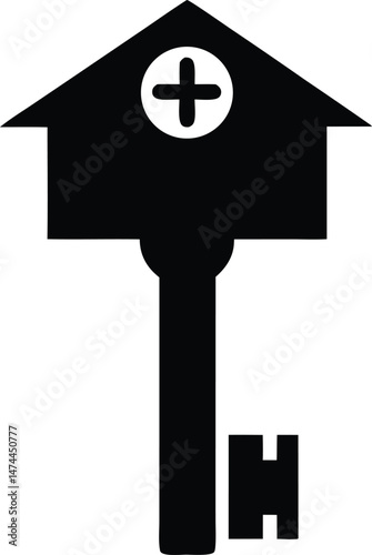 house key vector icon.