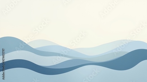 Calming Abstract Ocean Waves in a Minimalist Design