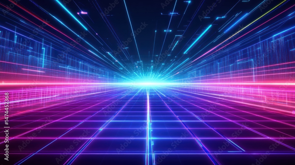 Obraz premium Futuristic digital highway