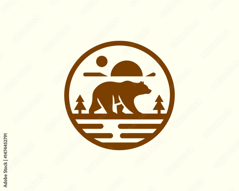 Bear logo minimal clean brown design for brand use Bear logo minimal clean brown design for brand use