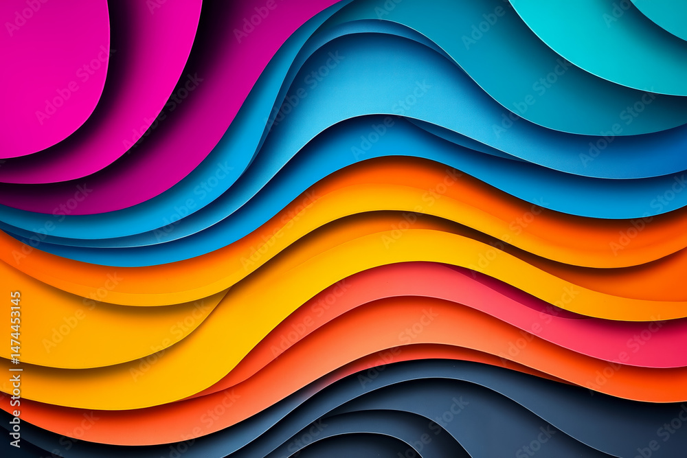 Fototapeta premium A colorful abstract background with wavy shapes