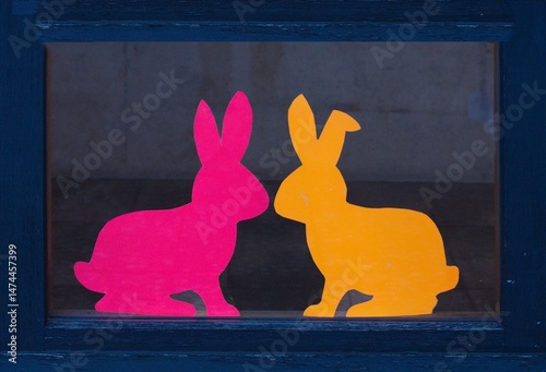 Osterhasen am Fenster - Fensterdeko