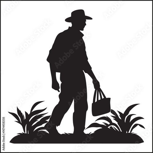 Silhouette Harvest, Farming Icon