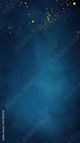 Elegant dark blue backdrop with gold specks artistic texture abstract design background for graphic design projects