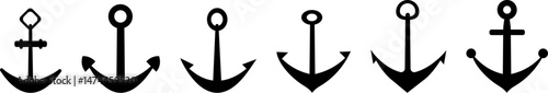 black anchor on a white background.vector illustration