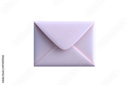 Soft pink envelope-style pouch with smooth texture and minimalistic, seamless design, closed and elegant, isolated on a transparent background