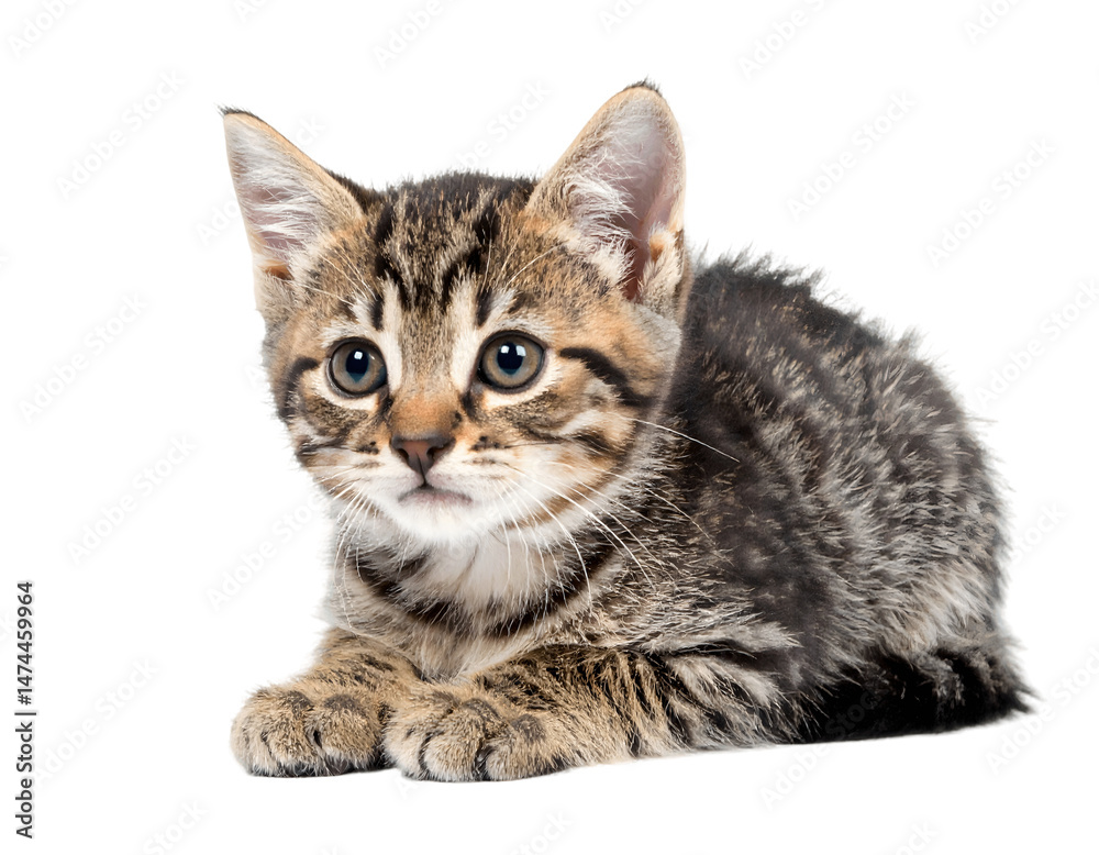 Obraz premium Adorable Kitten Poses, Transparent Background