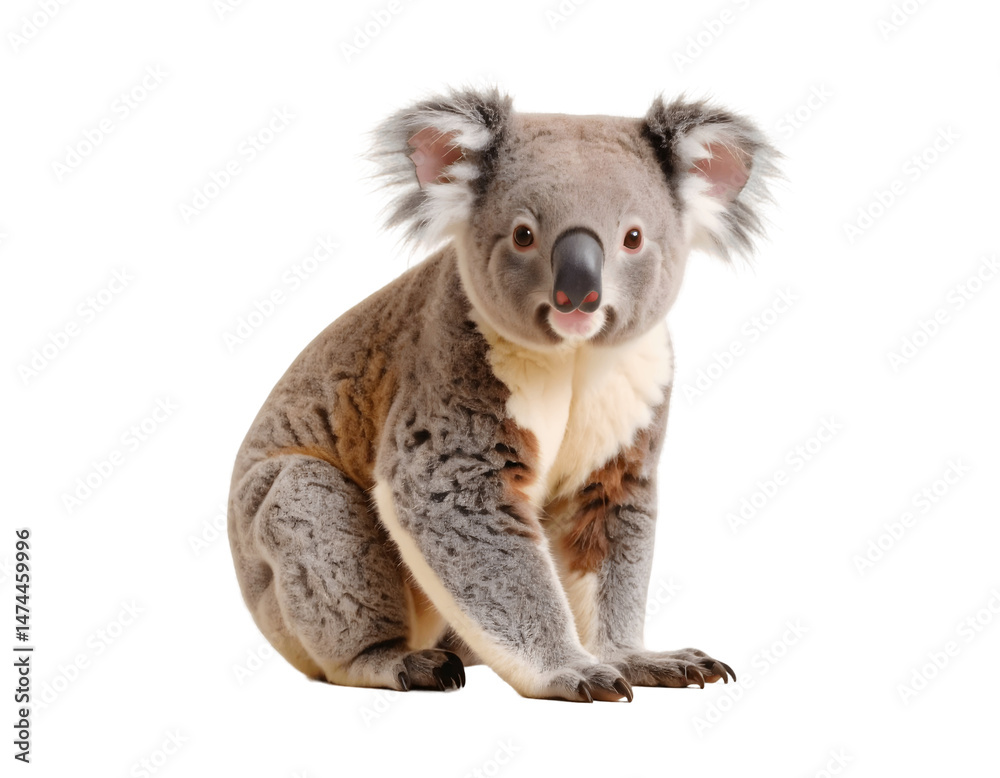 Obraz premium Adorable Koala with Transparent Background