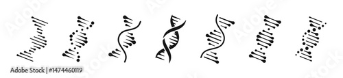 DNA spiral vector set. Genetic helix minimalistic style collection.