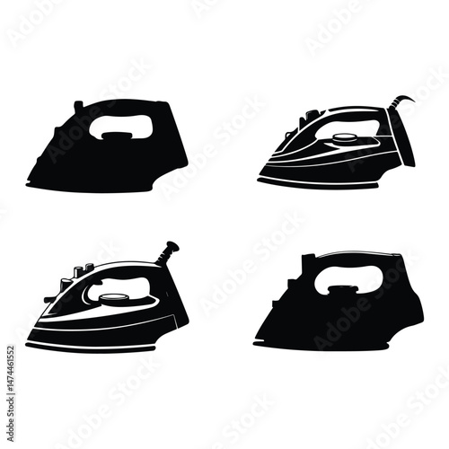 A silhouette of iron icon vector on a white background