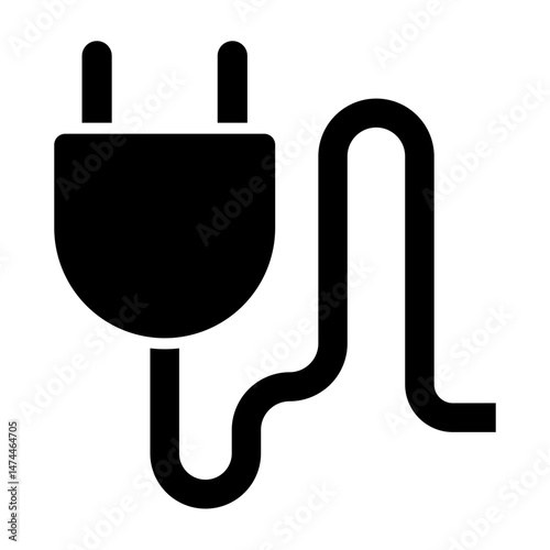 Electric Plug  Vector Glyph Icon Design