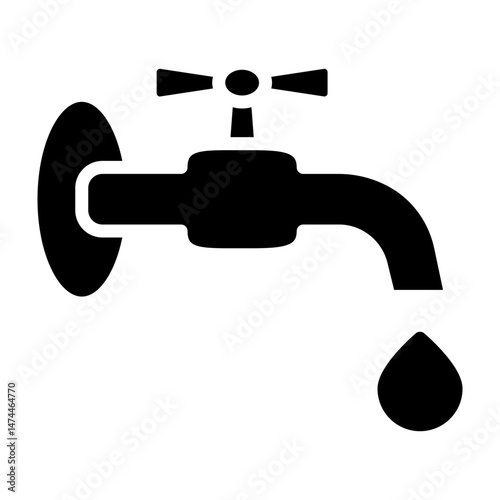 Water Tap  Vector Glyph Icon Design