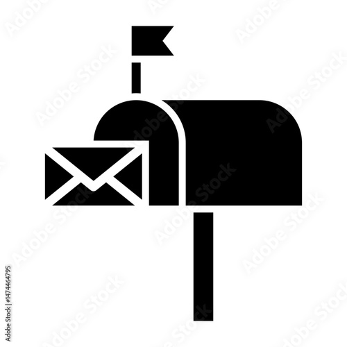 Mailbox  Vector Glyph Icon Design
